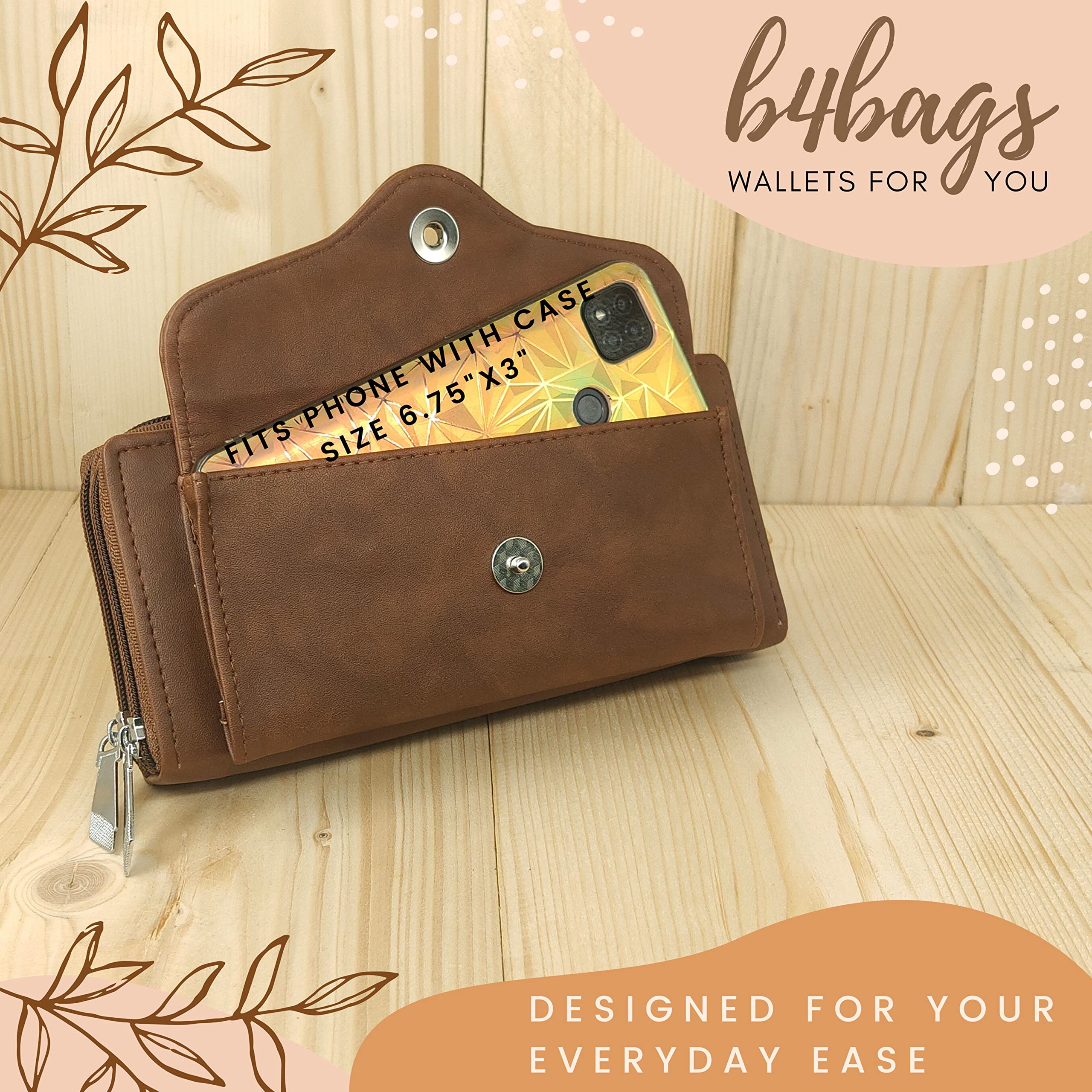 b4bags Wallet for Women | Stylish Clutch for Daily Use | Ladies Hand Purse | Return Gifts for Girls(Brown) 1
