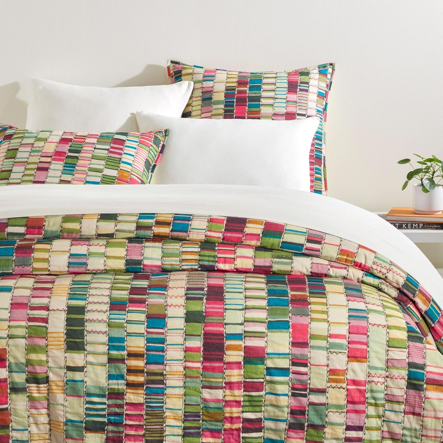 Pine Cone Hill Penelope Stripe Multi Coverlet Sham, Standard Size, Multi Stripe Pattern