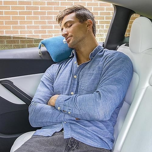 Miniatura 9 de BlueHills Almohadas de manta de viaje ligeras compactas para dos aviones, artículos esenciales de viaje, mantas de vuelo en estuche de bolsa con