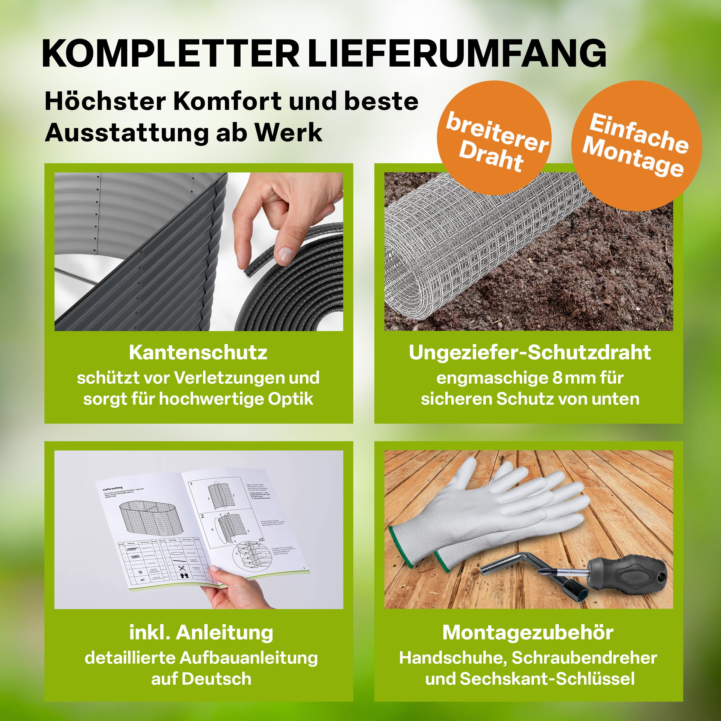TTL GARDEN 200x100x80cm Inspire L anthrazit Metall Hochbeet Stahl verzinkt | - Rostfrei verzinkt & grau lackiert Wellblech ovale Form stabil Garten Beet für Gemüse Kräuter Blumen Gartenbeet Gemüsebeet