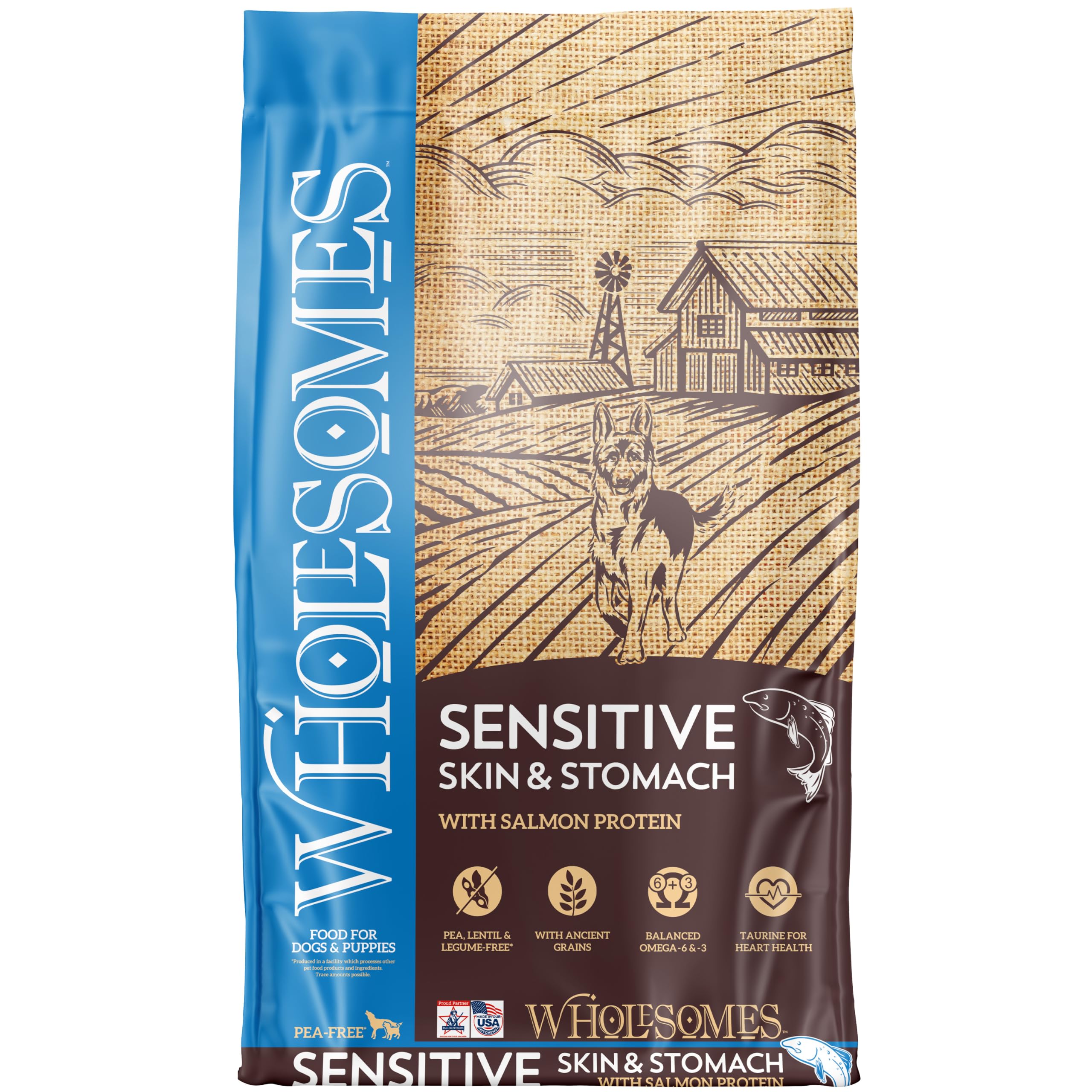 Wholesomes Sensitive Skin & Stomach Salmon & Rice Dry Dog Food 12 lb