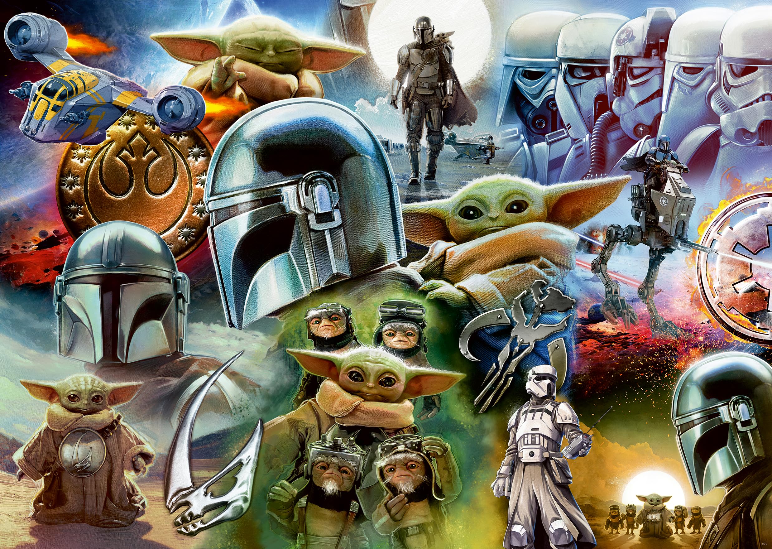 Ravensburger Star Wars The Mandalorian & Grogu Ravensburger Puzzle – 1000 Piece Vibrant Jigsaw Puzzle for Collectors
