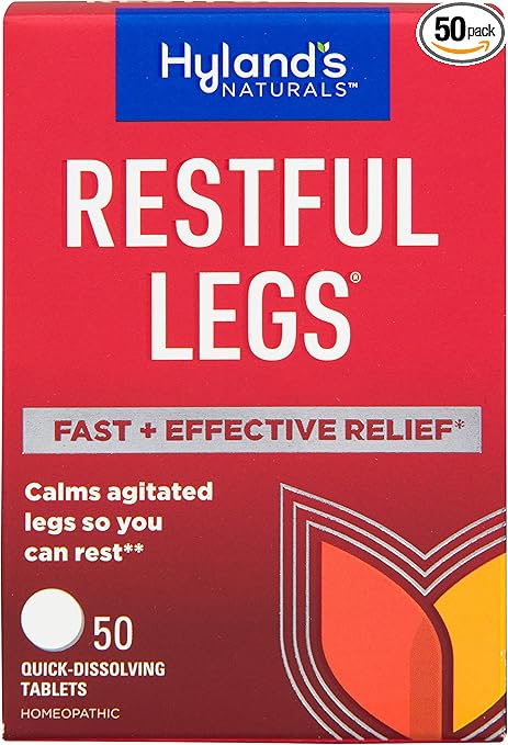 Hyland's Restful Legs Tablets, Natural Itching, Crawling, Tingling and Leg Jerk Relief, Quick Dissolving Tablets, 50 Count