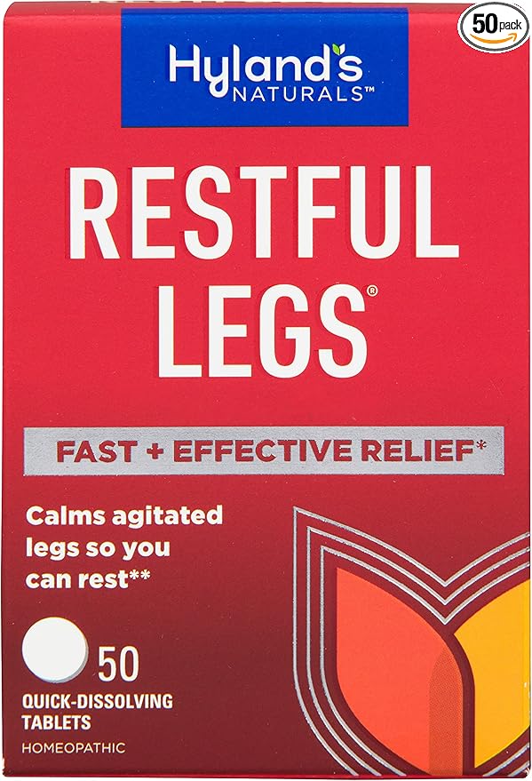 Hyland's Restful Legs Tablets, Natural Itching, Crawling, Tingling and Leg Jerk Relief, Quick Dissolving Tablets, 50 Count