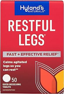 Hyland's Restful Legs Tablets, Natural Itching, Crawling, Tingling and Leg Jerk Relief, Quick Dissolving Tablets, 50 Count