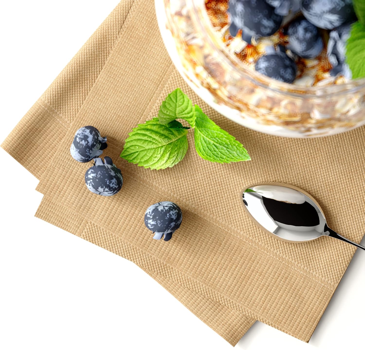 1000 pack Paper Cocktail Napkins, Beverage Napkin 5x5, Bar Napkins, Compostable Natural Kraft Brown Napkins, Unbleached, for Party Picnic Kitchen