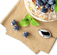 Vista 5 de Paquete de 1000 servilletas de cóctel de papel, servilletas de bebidas de 5 x 5 pulgadas, servilletas de bar, servilletas de papel kraft natural