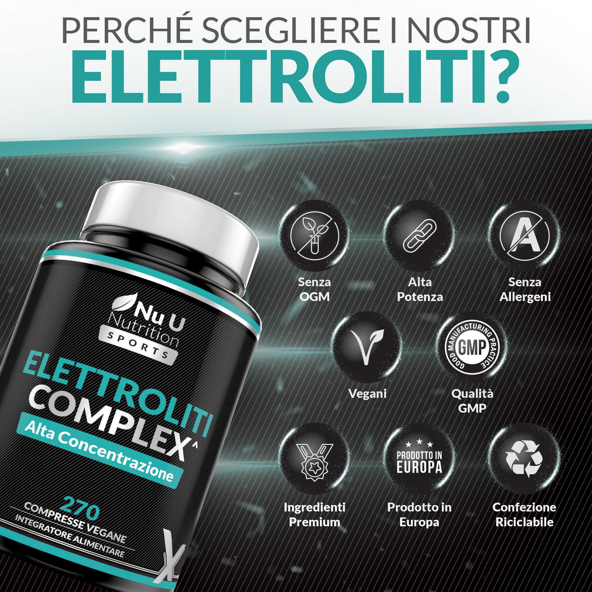 Xellerate Nutrition Elettroliti - 270 Compresse Vegane Senza Gusto - Con Sodio, Potassio, Magnesio e Fosfato di Calcio - Adatto a Diete Carnivore e Paleo - Prodotto in Europa