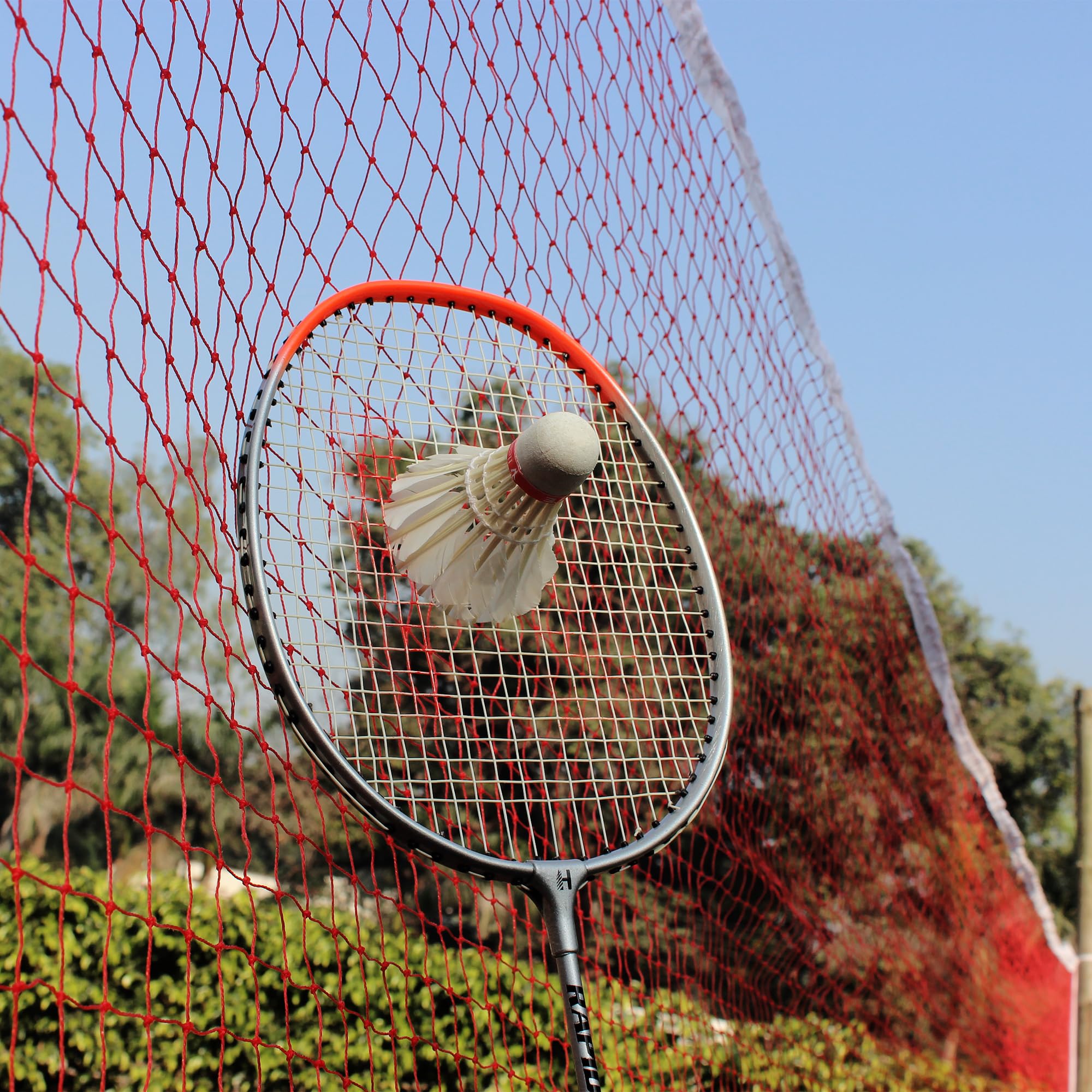 Heega Nylon Badminton Net, Practice Net Court Net, Badminton Nets 20x2.5 ft (Red)