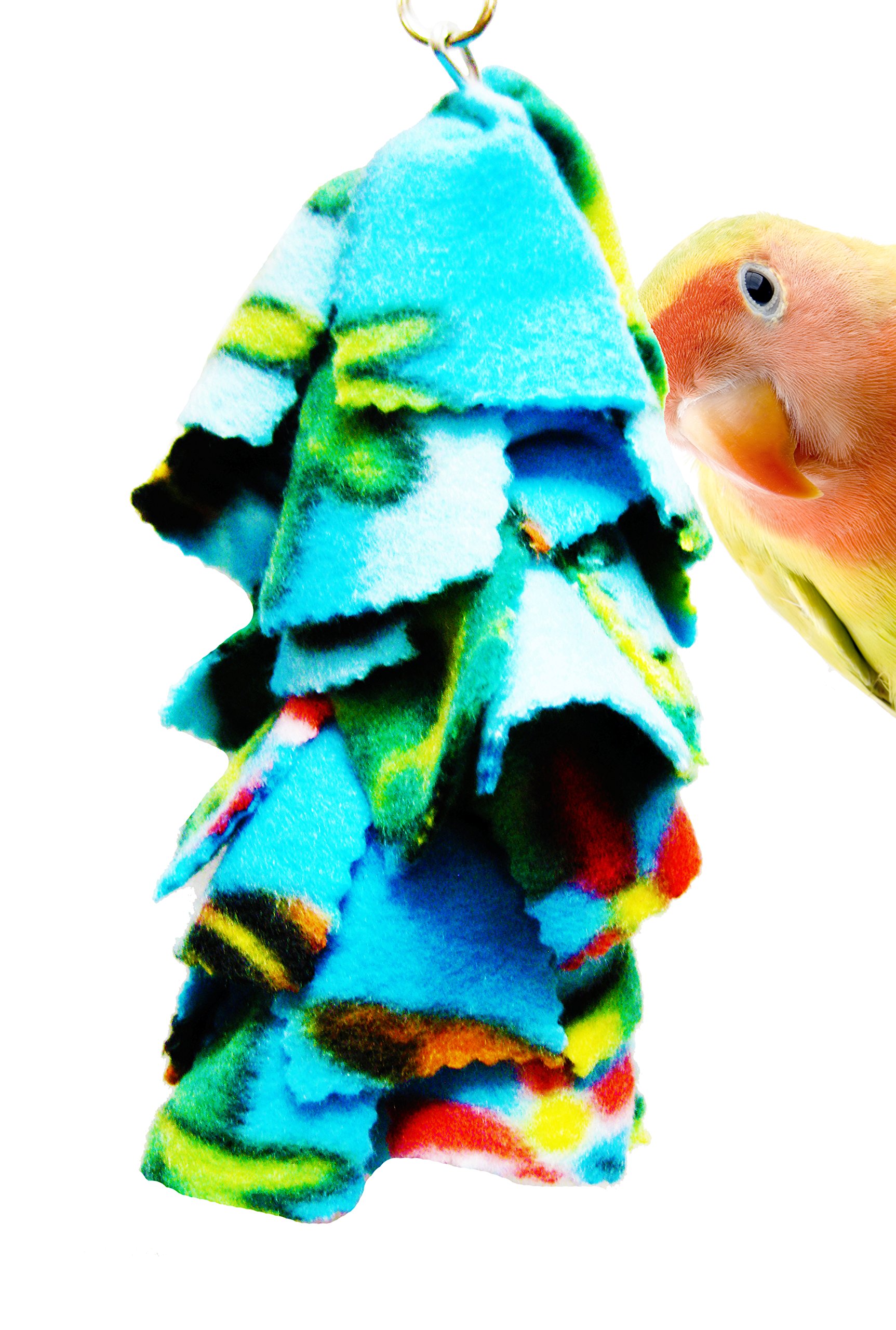 Bonka Bird Toys 1556 Small Fluff Cuddle Colorful Fabric Hanging Parrot Parrotlet Budgie Quaker Dove