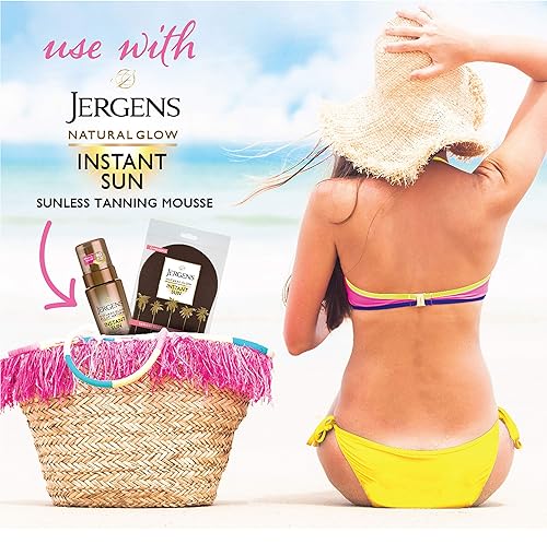 Miniatura 2 de Jergens Natural Glow Instant Sun Body Mousse, bronceado de bronce profundo, autobronceador sin sol de 6 onzas con guante aplicador corporal de