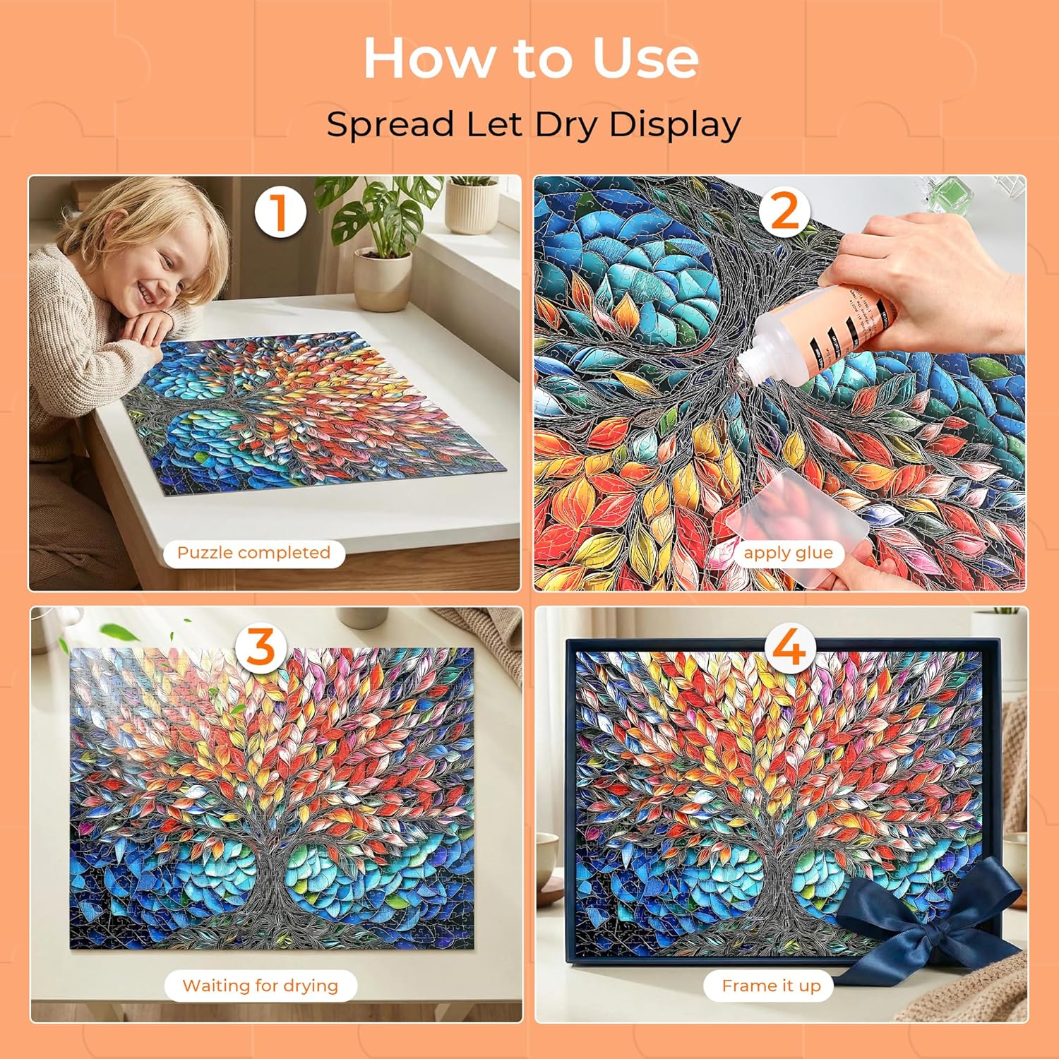 ALL4JIG Large Capacity Jigsaw Puzzle Glue Clear Drying 10.1 fl oz(300ml) with Scraper, Puzzle Saver & Sealer for Finished Puzzles, Smooth Gloss Finish for 1000 Piece Puzzles, for Puzzle Frame Display