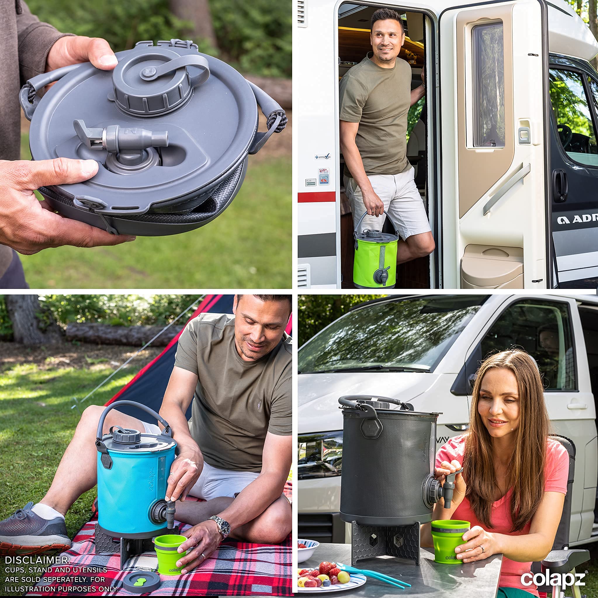 Colapz 2in1 Collapsible Water Container Camping Water Carrier