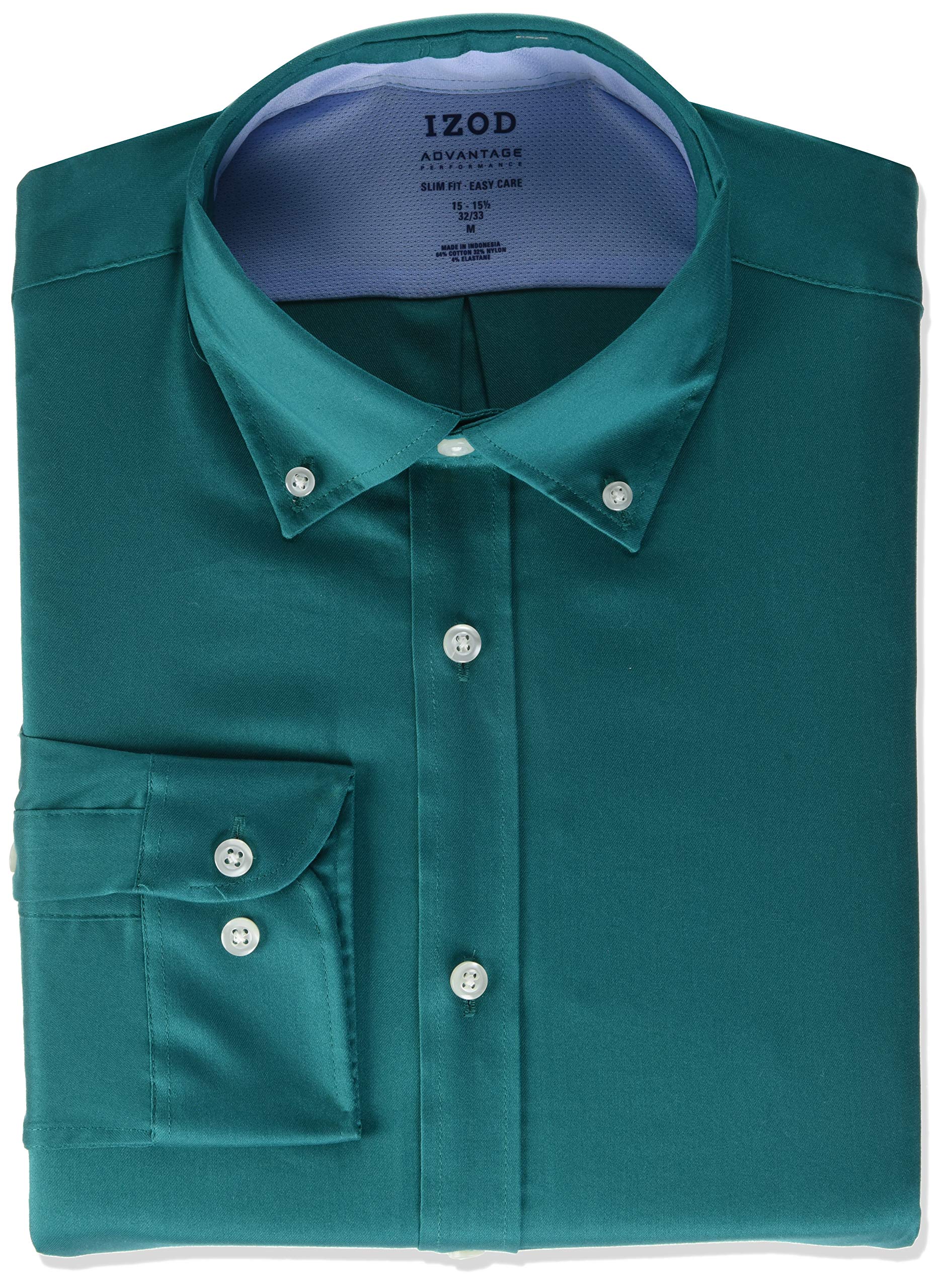 IZOD Men's Dress Shirt Slim Fit Stretch Cool FX Cooling Collar Solid