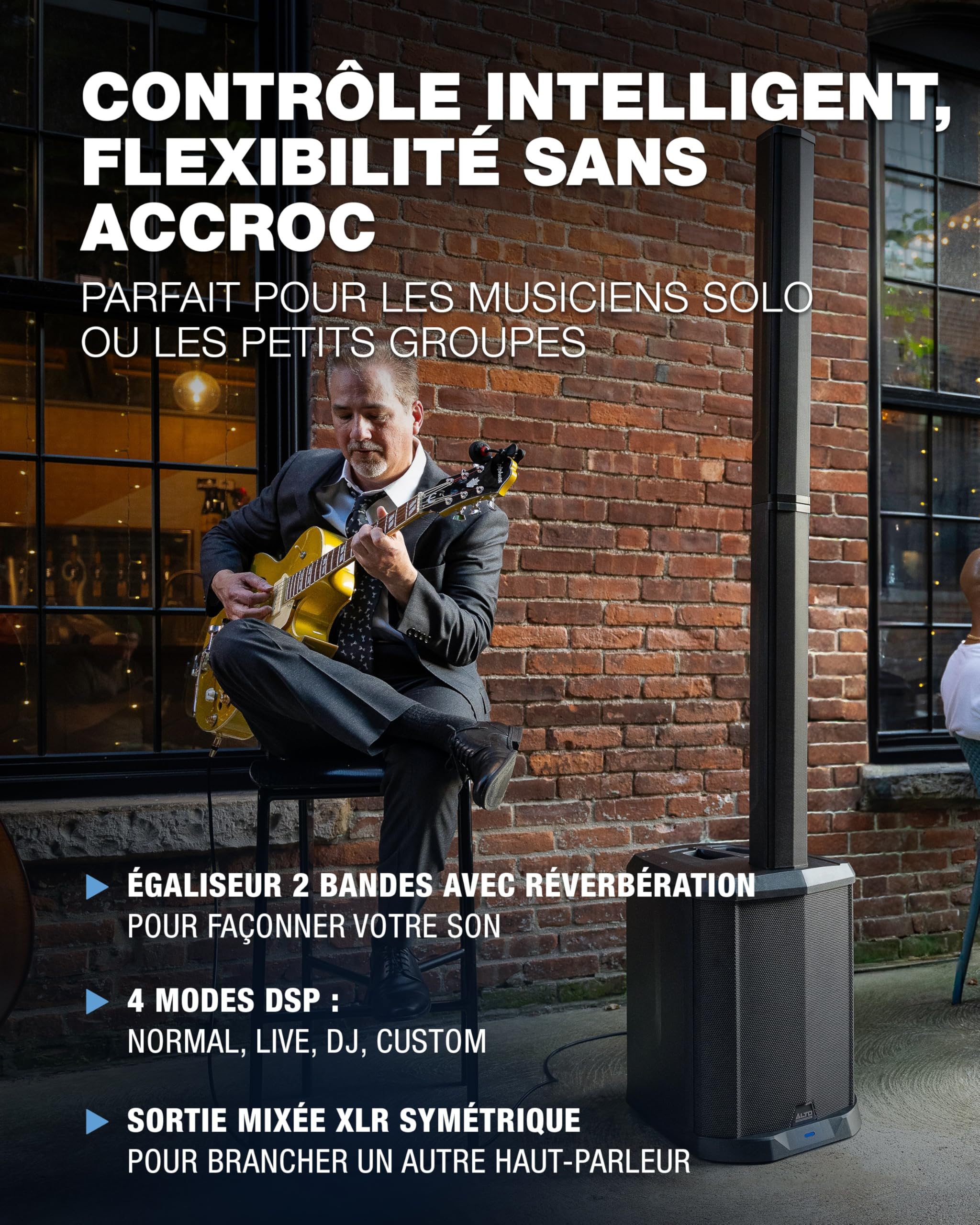 ALTO TS112C Ensemble de Haut-parleurs Actifs 1200 Watts avec mixeur numérique 5 canaux, Bluetooth et App de Commande, pour DJ, Groupes, Musiciens et salles de Spectacle