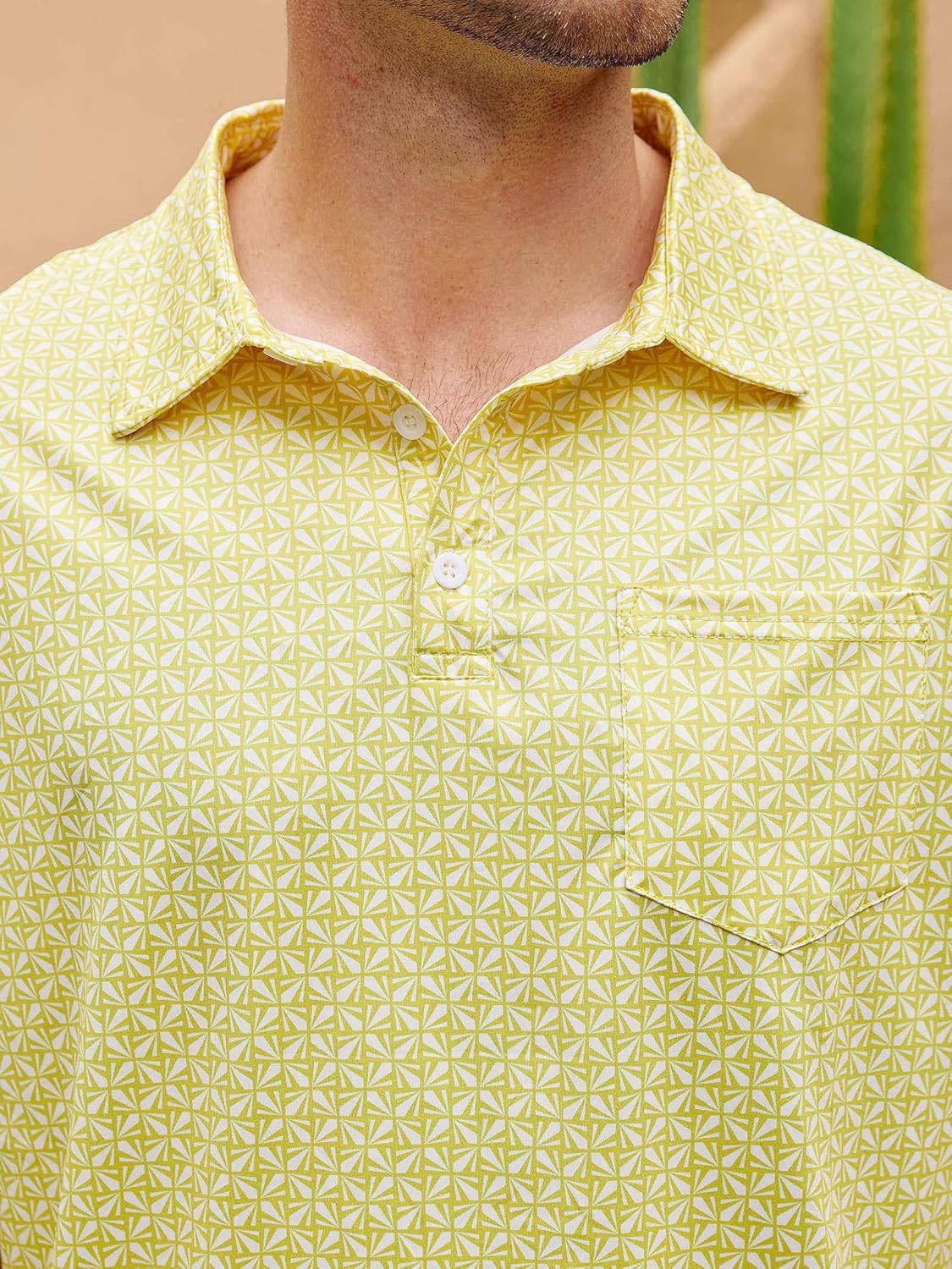 Lexiart Mens Golf Shirt Short Sleeve Slim Fit Quick-Dry Moisture Wicking Performance Print Patterns Polo with Pocket