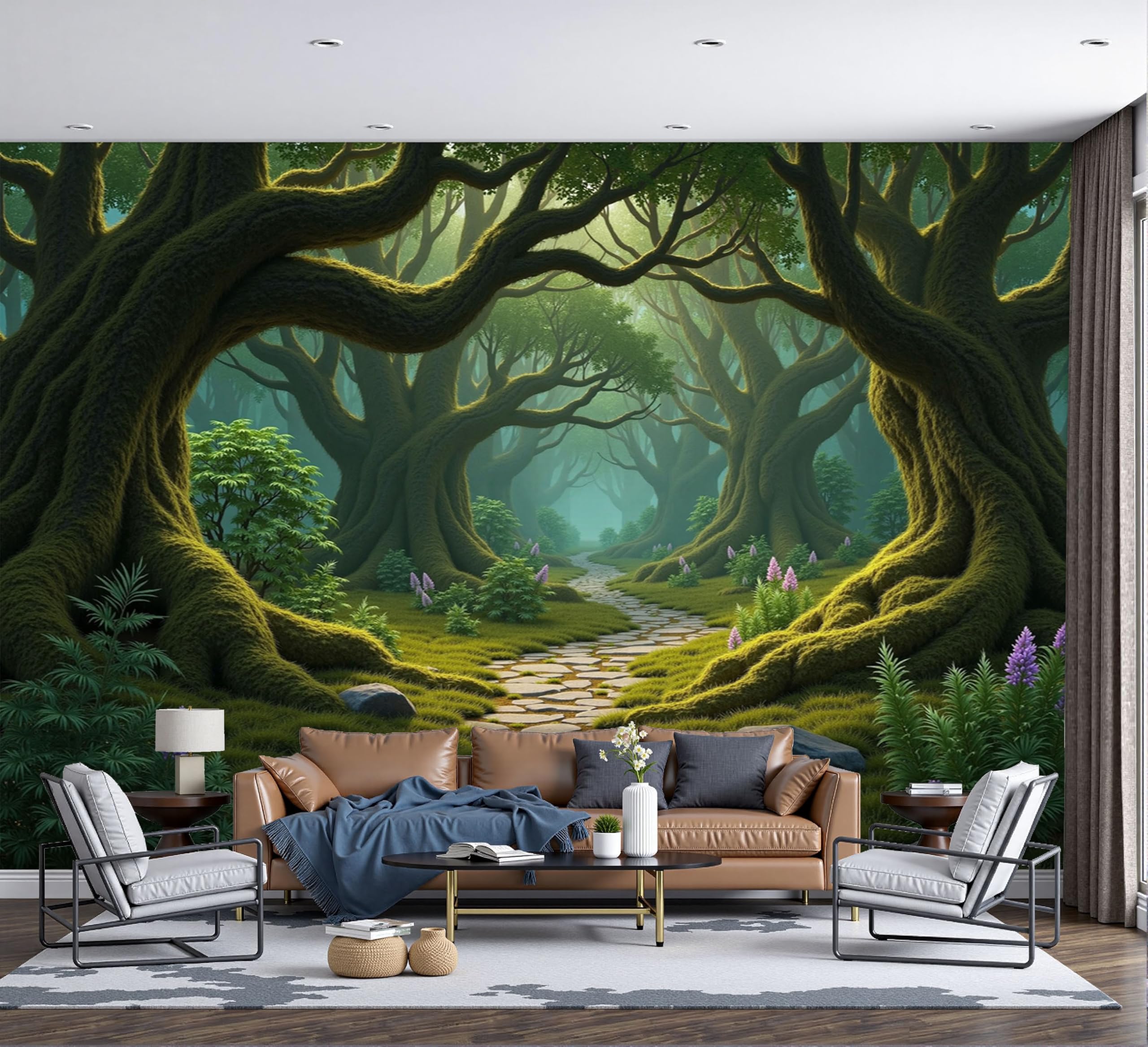 Papier peint panoramique Le Livre de la Jungle en soie luxueuse pour decoration interieure