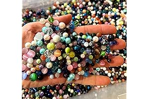 3/4 Pound Cat's Eye Loose Hidden Hollow Beads in Assorted Mixed Pack