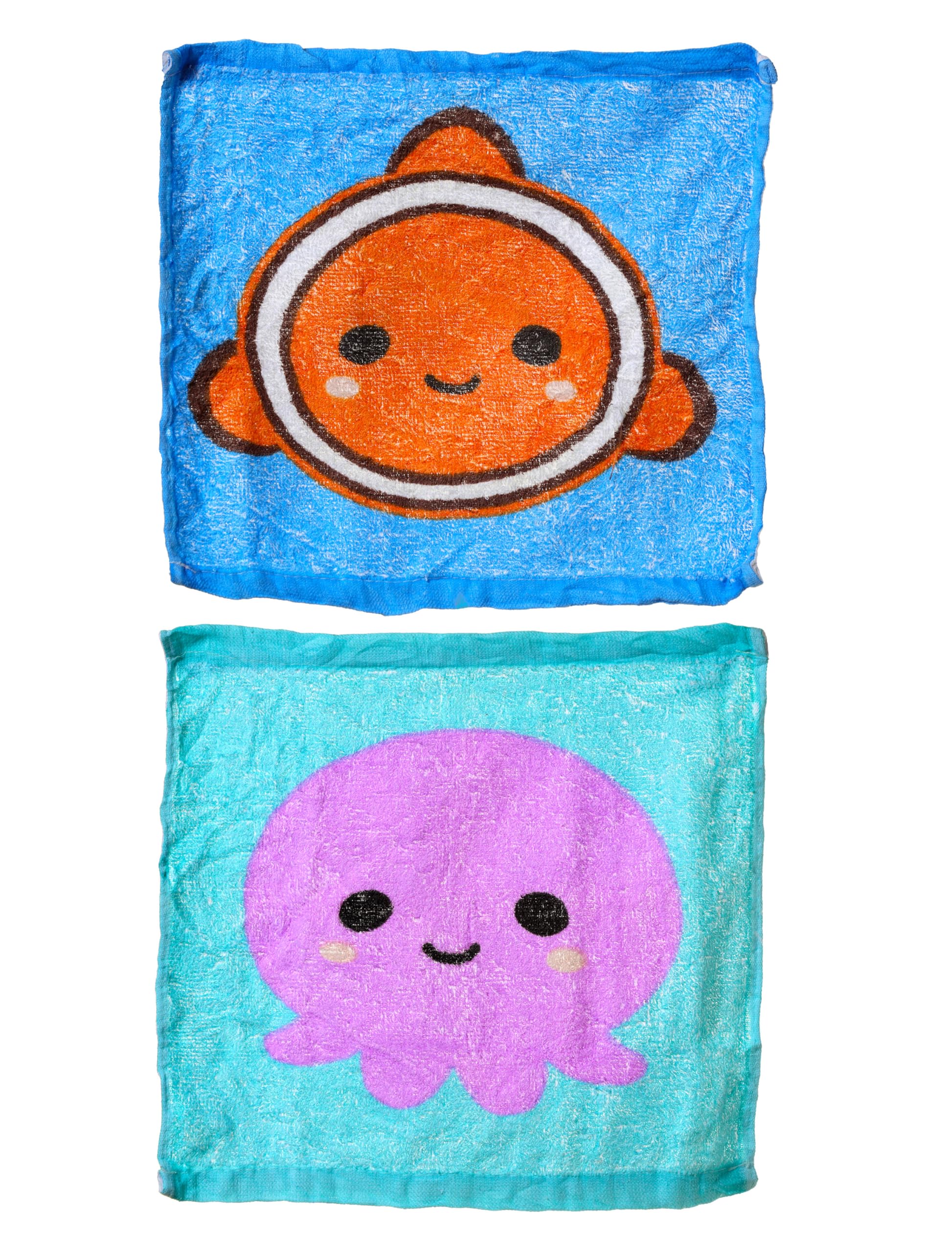Puckator Adoramals Sealife Octopus and Clown Fish Compressed Travel Towel Backpacking Traveling Essentials Essential Hangover Kit Holiday Travel Camping Must Haves Accessories Face Expandable Towels