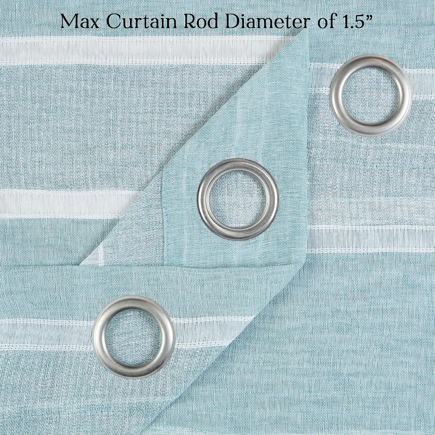 Chanasya Premium 2-Panel Faux Linen Shimmer Textured Sheer Curtain Panels - for Windows Living Room Bedroom Office - Translucent Window Drapes for Home- 52 x 63 Inches Long - Turquoise