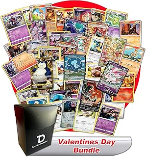Valentine's Day TCG Random Assortment Bundle || Guaranteed Fire, Psychic, or Colorless Ultra Rare + 20 Random Fire, Psychic, or Colorless Type Cards + Dan123yal Deck Box
