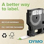 DYMO D1 Standard Labels for LabelManager Label Makers, 1/2" x 23-Foot, Black Print on White Tape, Self-Adhesive, 1 Cartridge