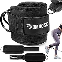 DMoose Ankle Strap for Cable Machine - Premium 8mm Neoprene Padding for Glute Kickbacks, Leg Extensions, Booty Building & Lower Body Workouts