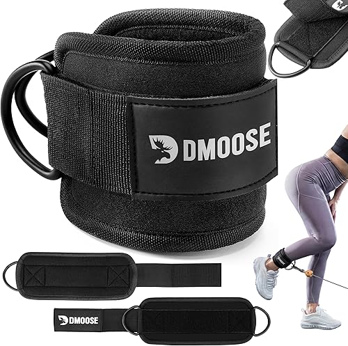 Miniatura 37 de DMoose Fitness Ankle Strap for Cable Machine - One Size Fit with Premium Padding Cuffs, Ankle Bands for Working Out, Booty Workouts, Leg Extension,