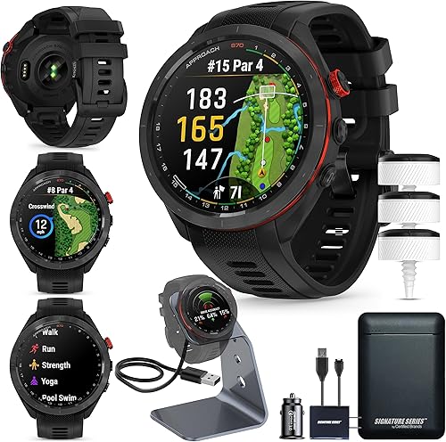 Miniatura 18 de Garmin Approach S70 Golf Smartwatch Pantalla AMOLED a todo color CourseView Maps Ejecución avanzada de tiro y alineación de putt Experiencia
