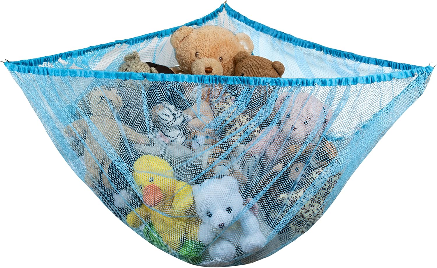 Handy Laundry Jumbo Toy Hammock - Organize stuffed animals or children's toys Looks great with any décor while neatly organizing kid's toys and stuffed animals. Expands to 5.5 feet (Blue)