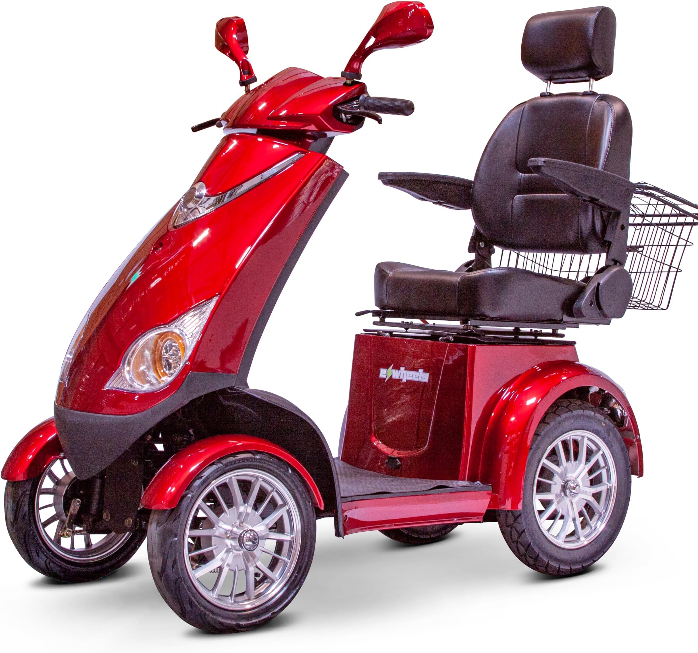 Deluxe Scooters 72+ Premium Mobility Scooter with 3-Year Warranty, 500 lbs Weight Capacity, Fully Assembled, Adjustable Captain's Seat, Long Range RED