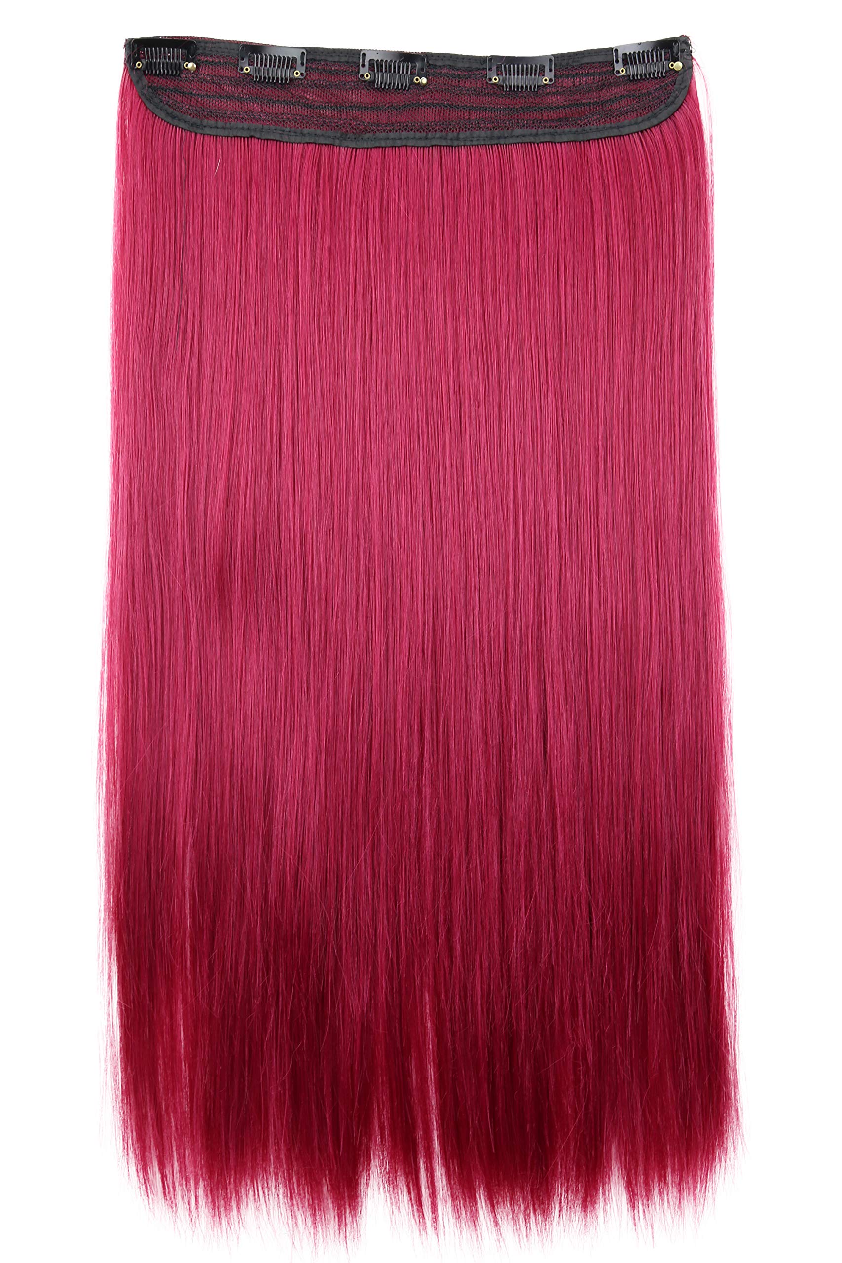 CAISHA 60cm Przed?u?anie Clip In Proste Przed?u?anie W?osów Bordowa Czerwie? C60a