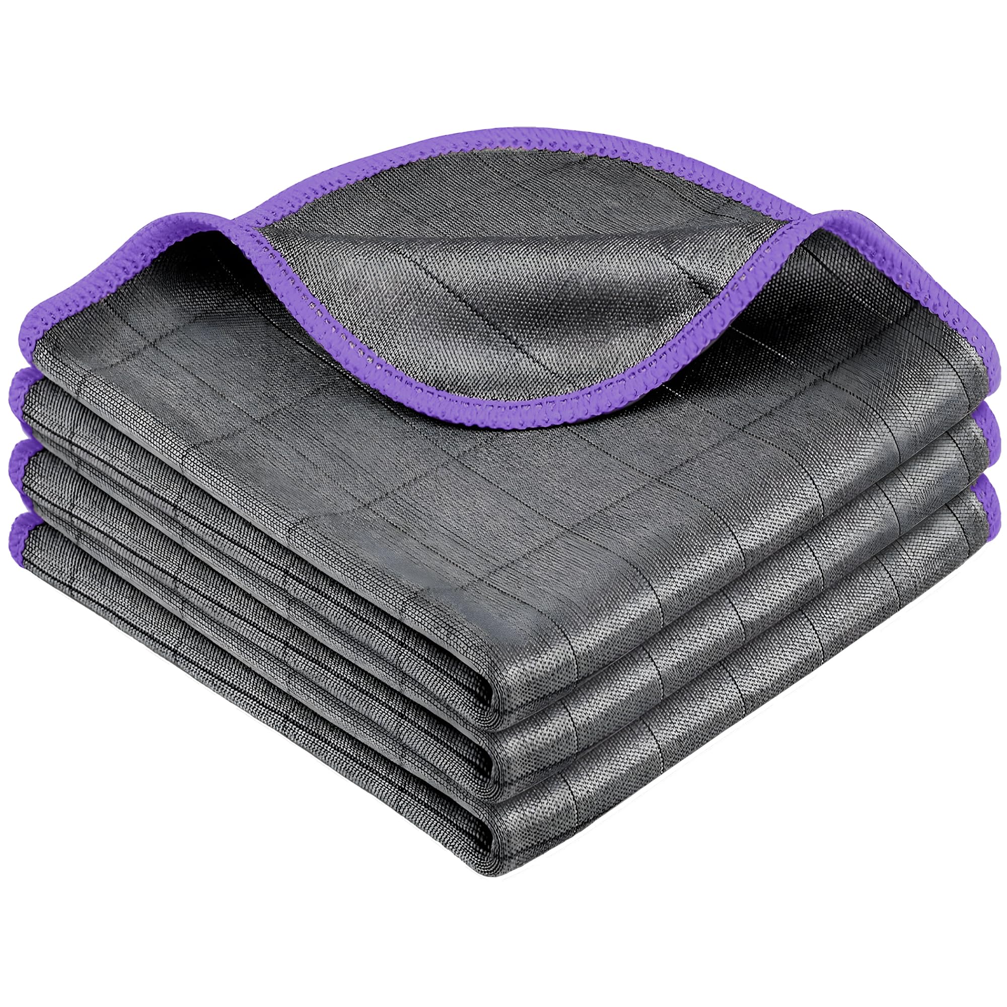 3pcs Magic Bathroom Drying Cloth, 30x40cm Ultra-Fine Carbon Fiber Microfiber Cleaning Cloths | Streak Free & Lint Free for Glass | High Absorbent Quick Dry for Kitchen, Car, Home & Office Use