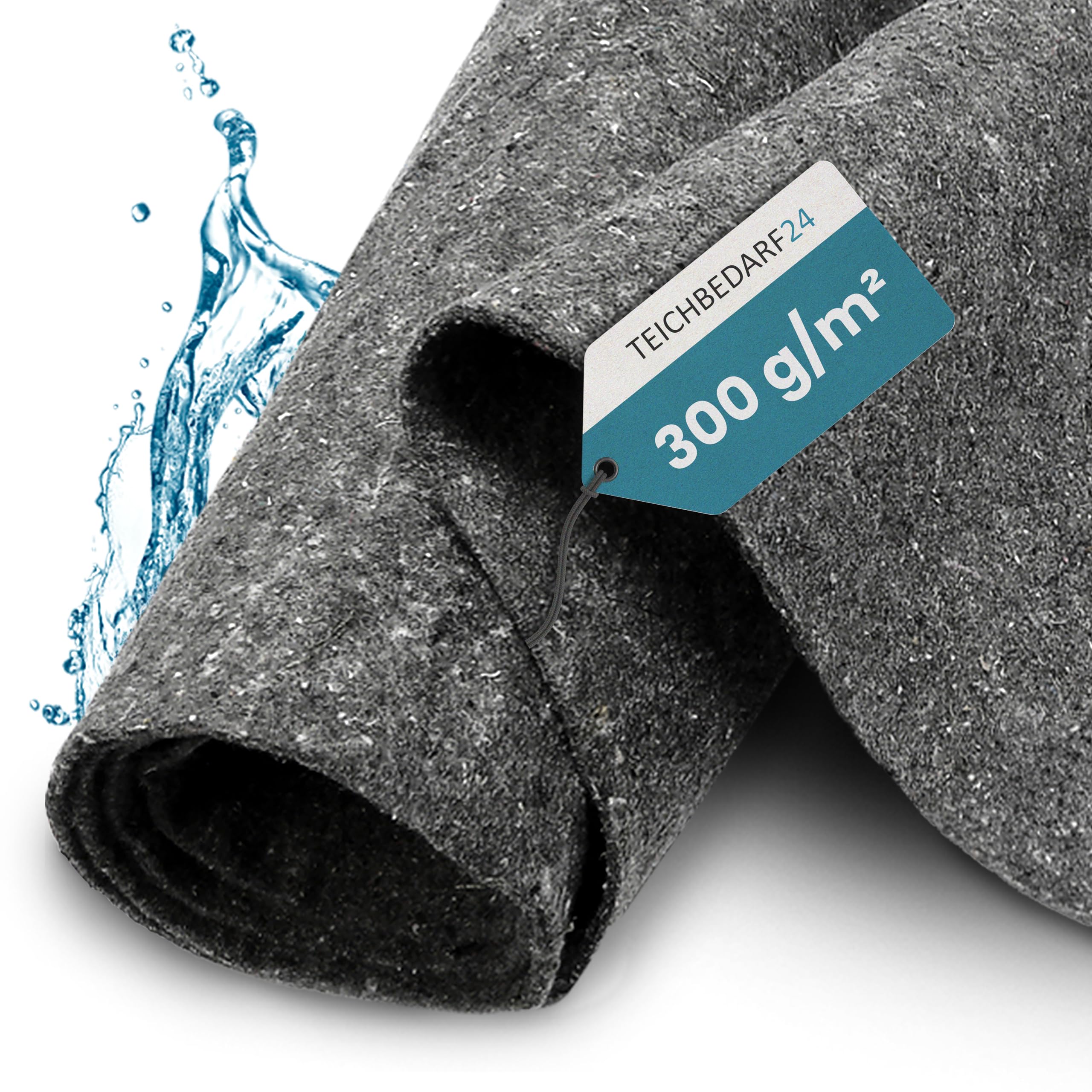 TeichVision – Teichvlies 300g / Vlies für Teich & Pool 8m x 2m / Schutzvlies als Poolunterlage/Bodenvlies Pool in grau