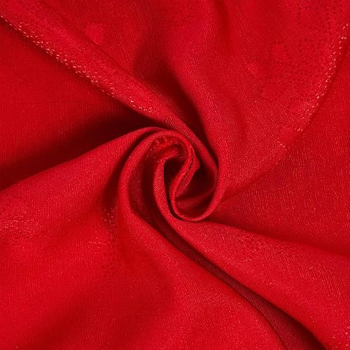 Miniatura 4 de Mantel de Navidad con diseño de copos de nieve, mantel rectangular de tela de damasco jacquard rojo para vacaciones, decoración de invierno de