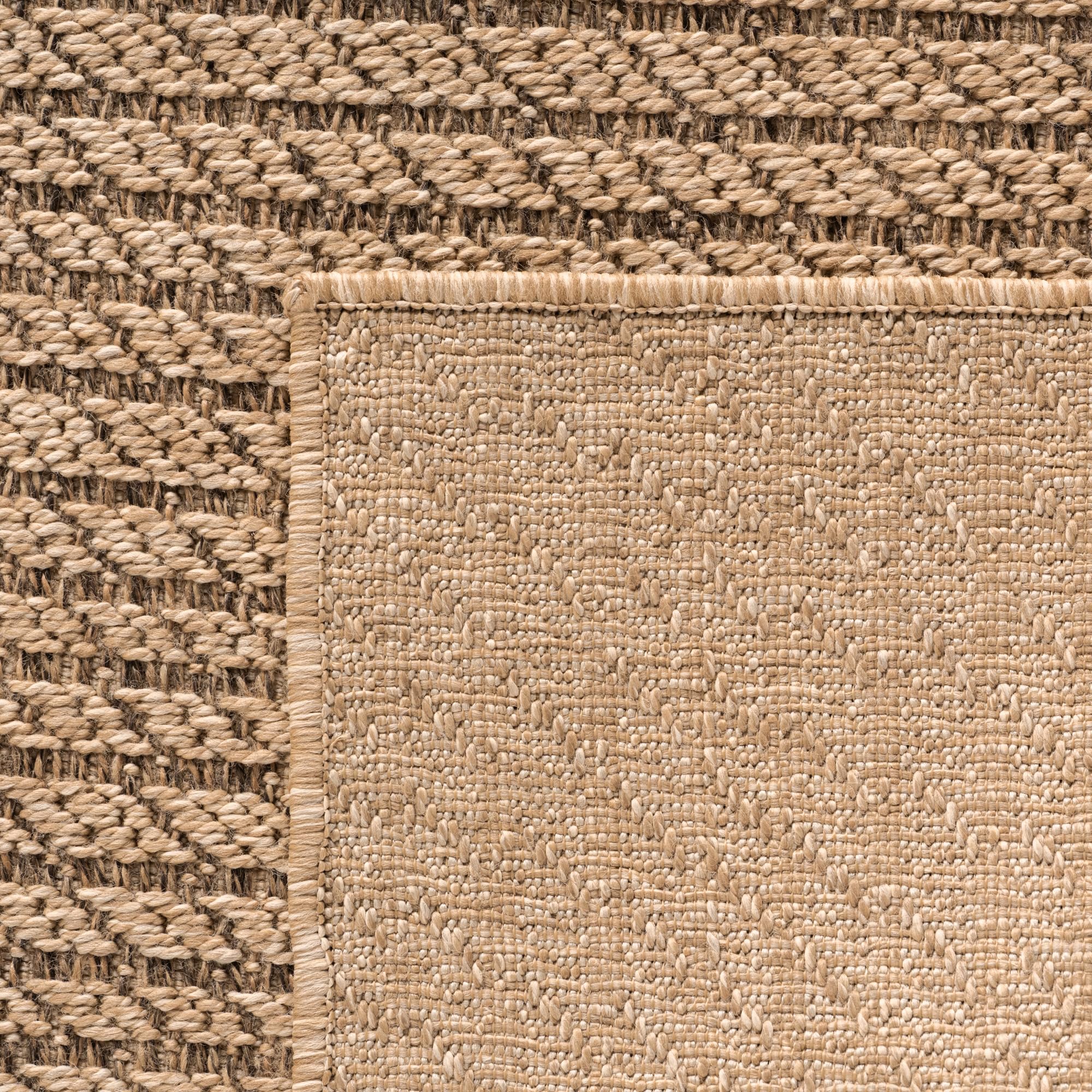 SIMPEX Buiten Vloerkleed beige 120x170 cm, weerbestendig en UV-bestendig, ideaal voor de keuken, balkon, terras, Palmbladeren-design
