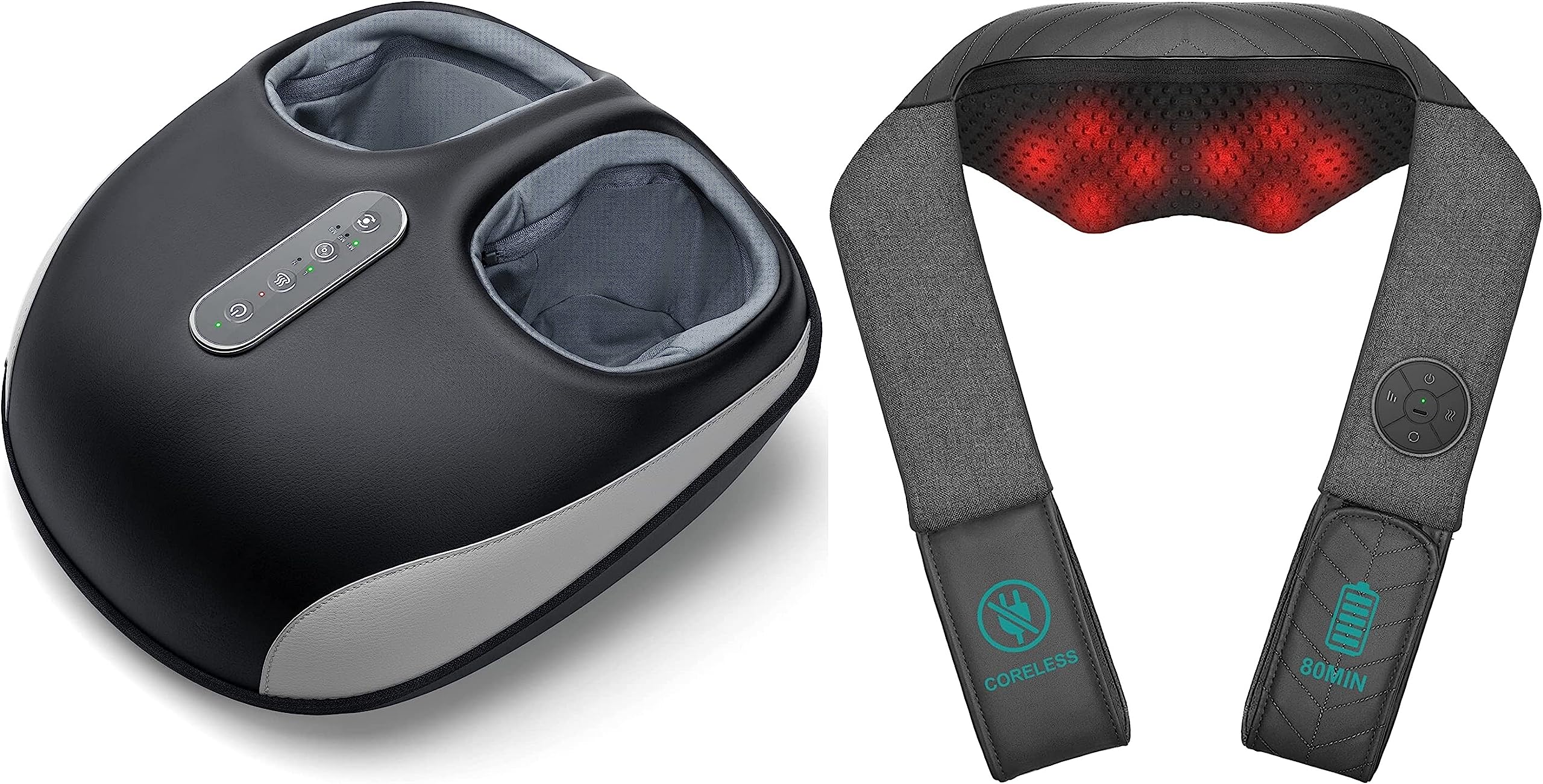 Nekteck FM06 Foot Massager and NM03 Cordless Neck Massager Bundle