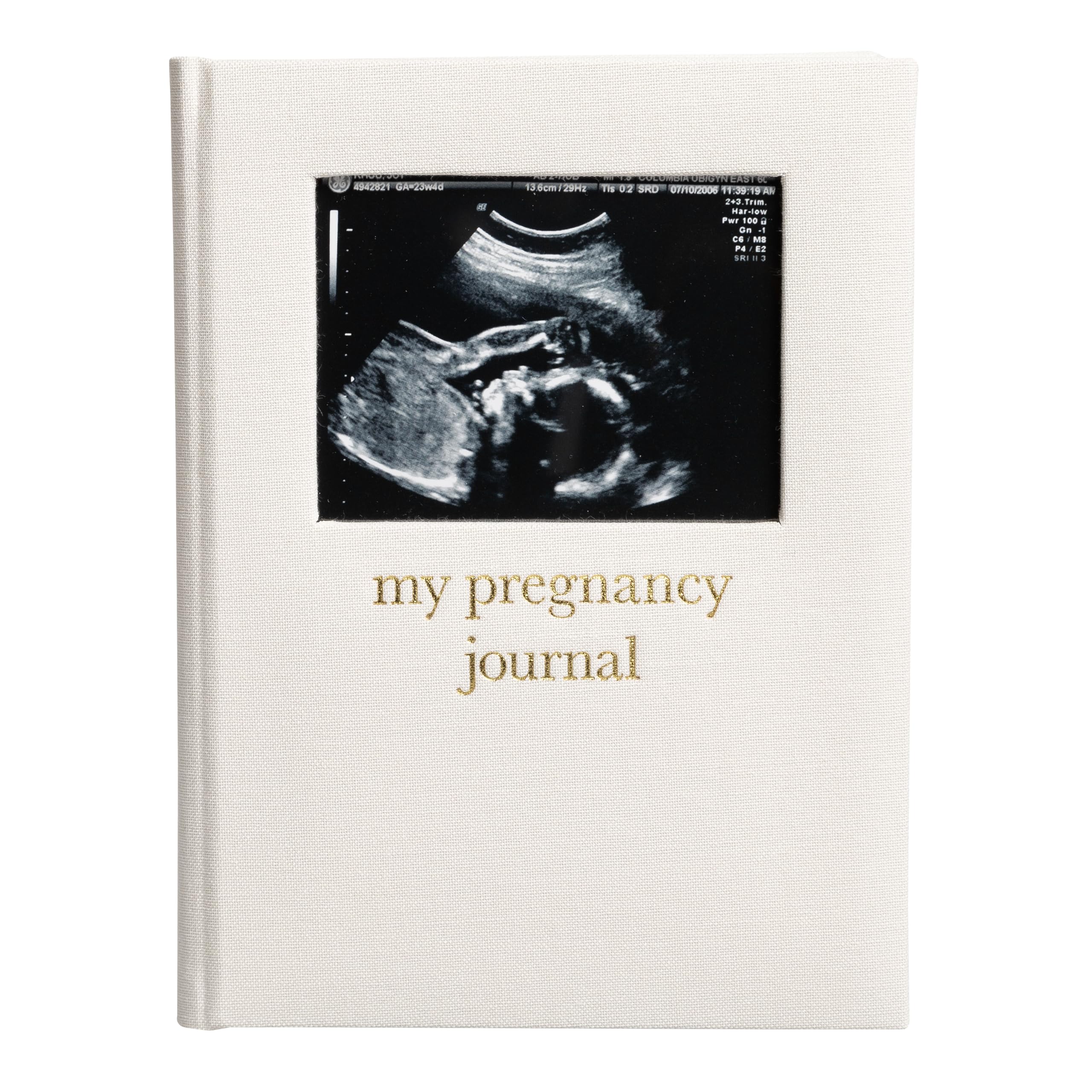 Pearhead Linen Pregnancy Journal, Milestone Tracker, Baby Memory Book, Gift for Expecting Moms, Sonogram Photo Insert, My Pregnancy Journal, Gender Neutral