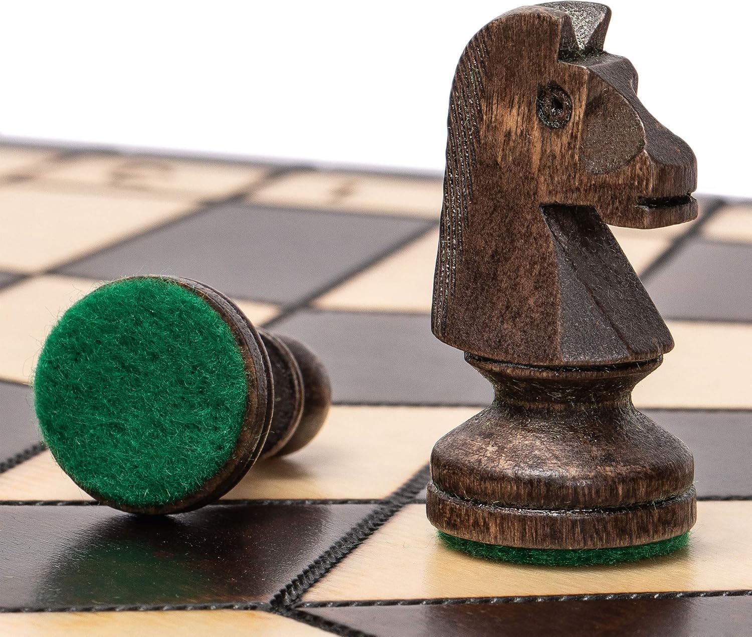 Husaria Wooden Three-Player Chess Game Set - 21 Inches - with Foldable Board, Handcrafted Playing Pieces, and Felt-Lined Storage