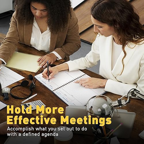 Miniatura 4 de S&O - Cuaderno de reuniones grande para el trabajo, organizador profesional, diario de notas corporativas y de conferencias, bloc de notas de