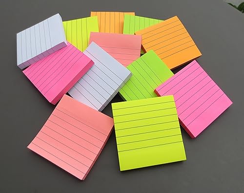 Miniatura 5 de Creatiburg Sticky Note Pads 1200 hojas forradas de 3.0 x 3.0in, notas autoadhesivas para oficina, 12 almohadillas, 6 colores brillantes, fáciles de