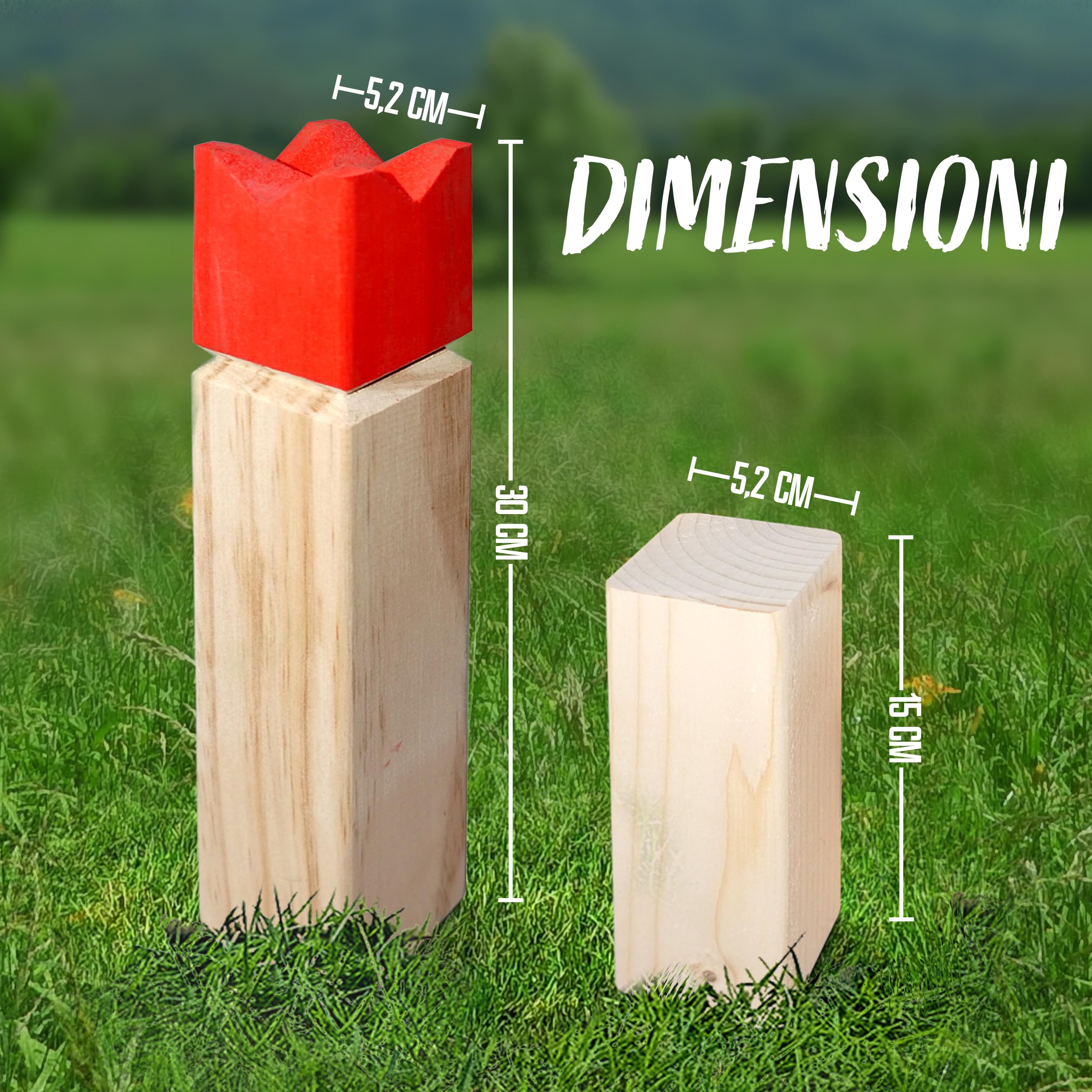 Ocean 5 Kubb Gioco Originale Vichingo | Gioco in Legno di Alta qualità in Una Borsa di Stoffa con Figure enormi | Set di Scacchi svedesi | Set di Scacchi in Legno per Bambini e Adulti |