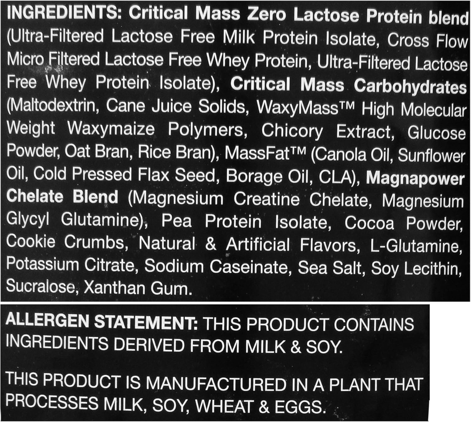 Myogenix Aftershock Crit Mass, Cookies & Cream, 5.62L, 6.4 : Health & Household