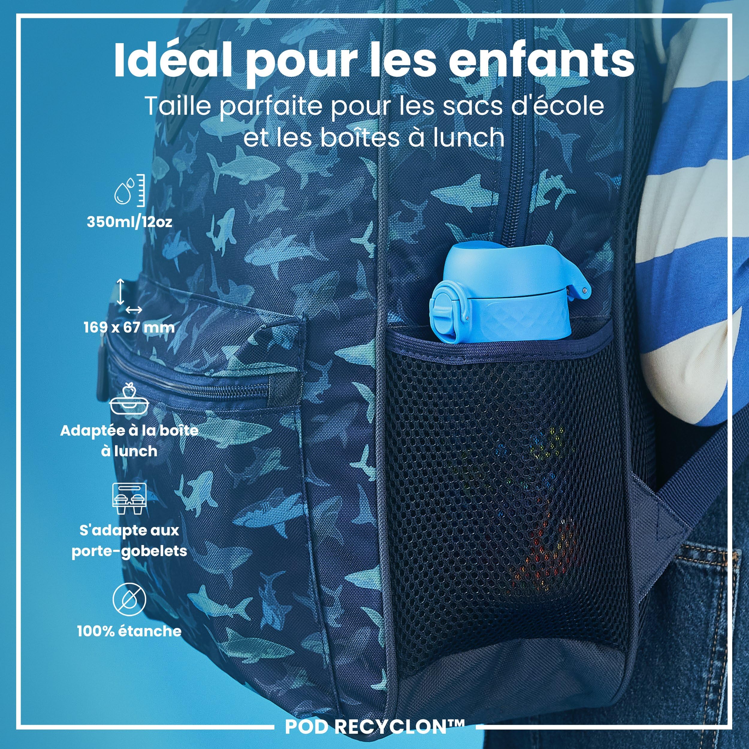 Ion8 Gourde Enfant 350ml Anti-Fuite Verrouillage Sécurisé Sans BPA Lavable Lave-Vaisselle