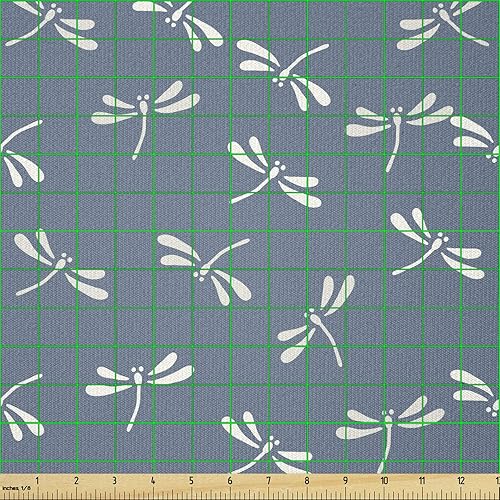 Miniatura 5 de Ambesonne The Yard, tela de libélula por The Yard, patrón tropical de vida silvestre, estilo japonés, patrón oriental inspirado en la naturaleza,