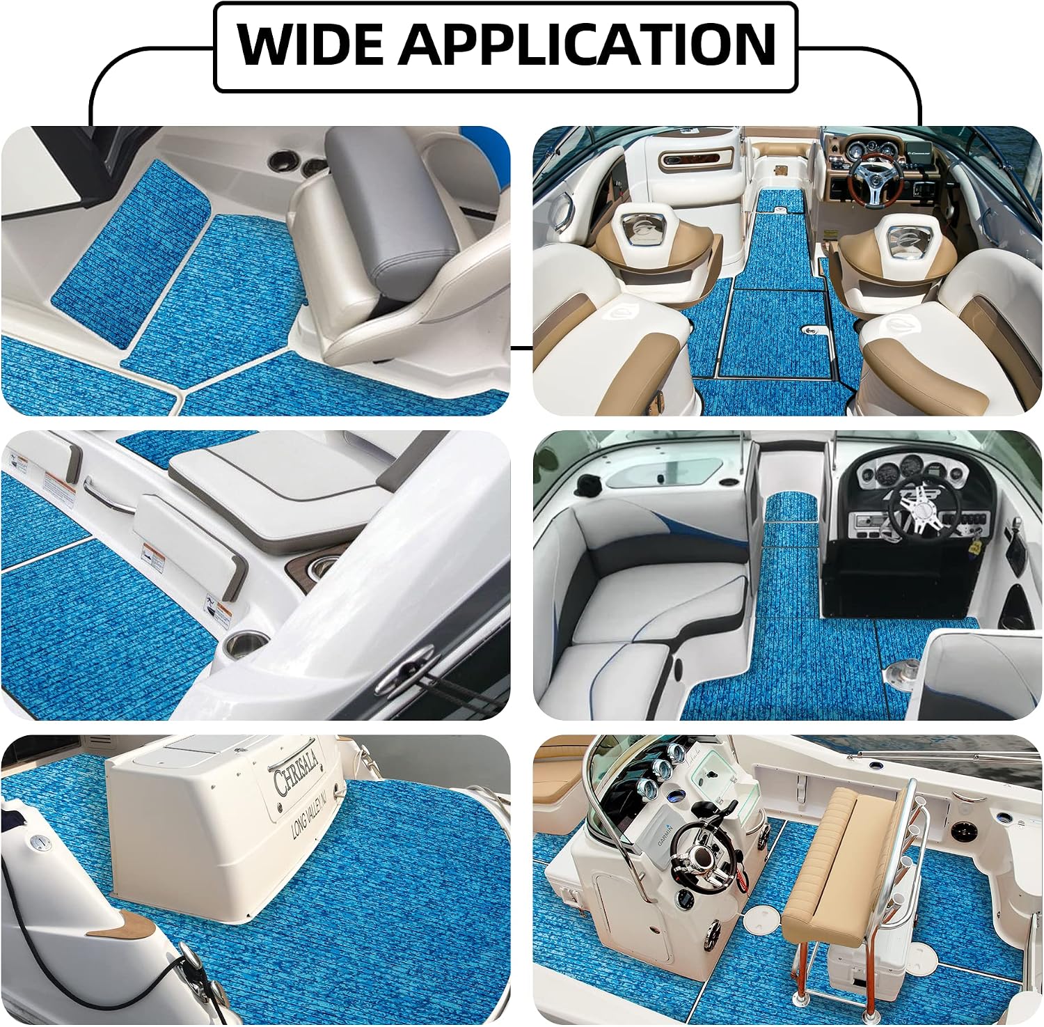 FOCEAN Boat Flooring EVA Foam Boat Decking Marine Flooring Camo Self-Adhesive Marine Mats for Jon Boats Bass Boat Kayak RV 94.5"x47.2", Blue Camo