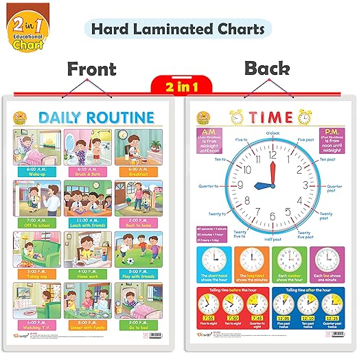 Daily Routine + TIME Educational Chart 20X30 2 in