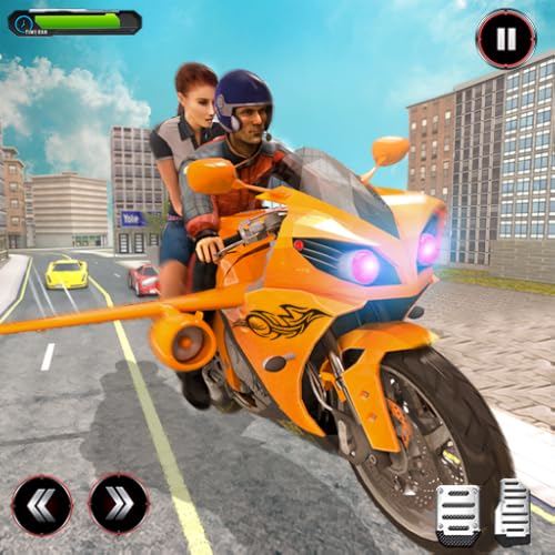 Futuristic Flying Bike Taxi Racing Simulator