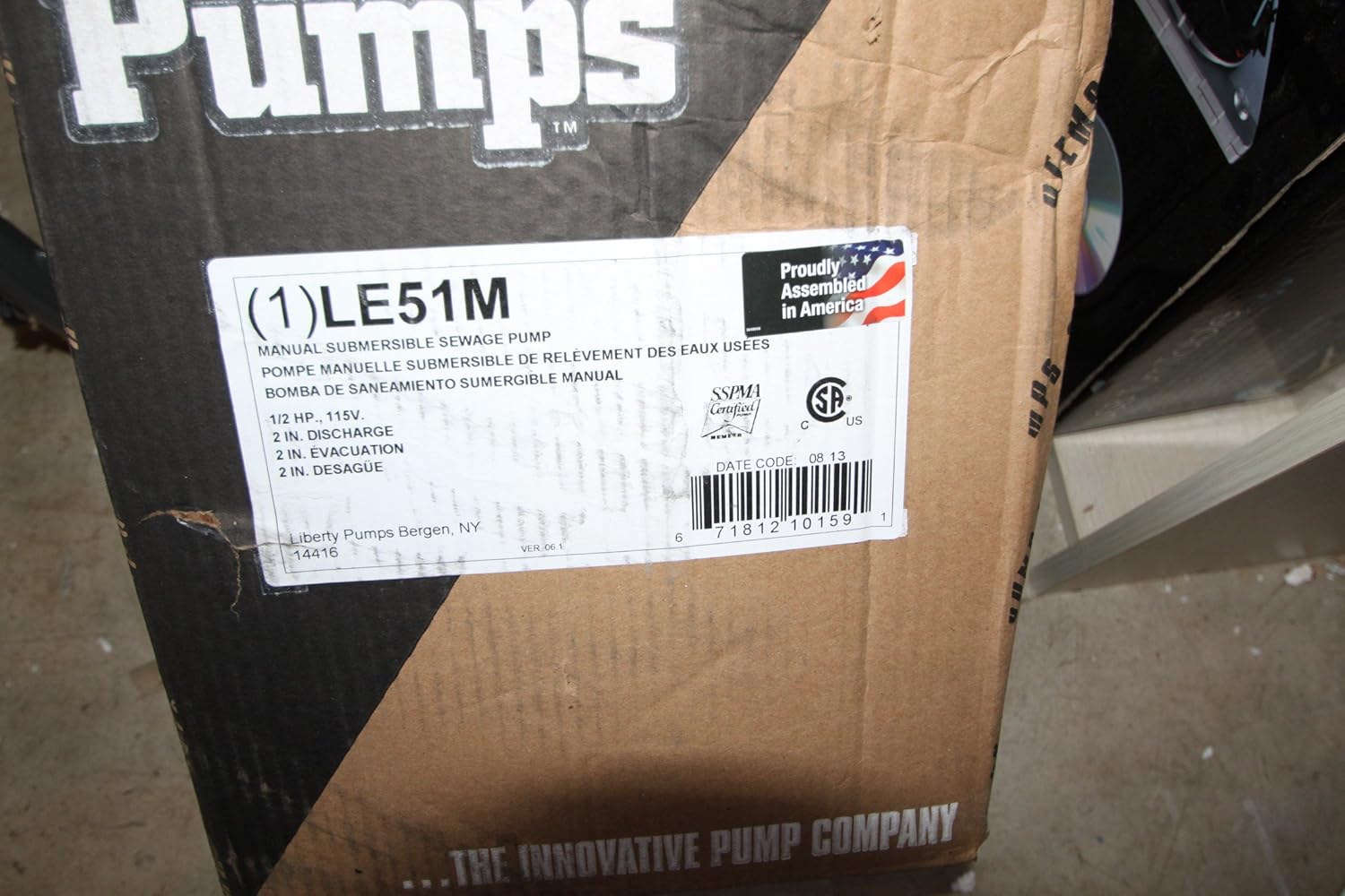 LE50 Series 2 in. 115V 12A 1/2 hp 118 gpm FNPT Cast Iron Sewage Pump
