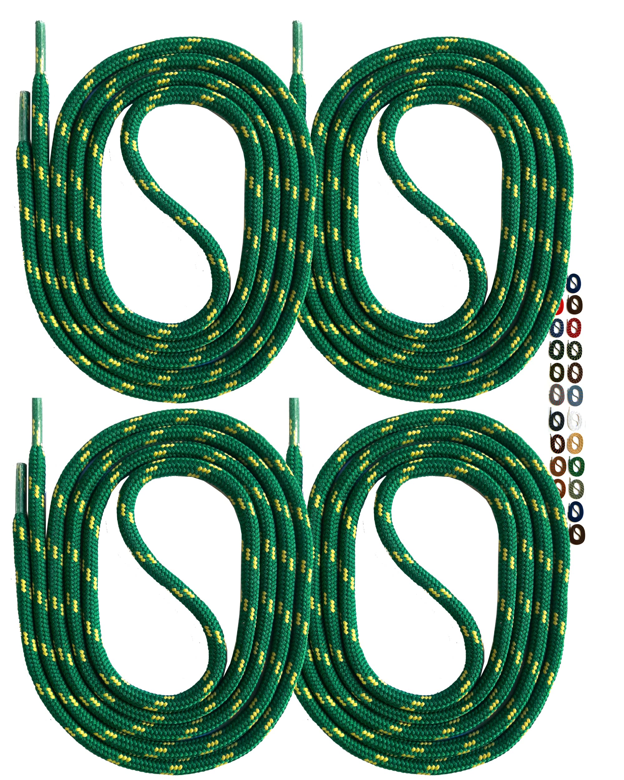 SNORS 2 PAAR Schnürsenkel rund DUNKELGRÜN OLIVE 150cm Ø5mm, Sicherheit Senkel für Arbeitsschuhe, Outdoor, Stiefel - reißfest, waschbar, Schuhband